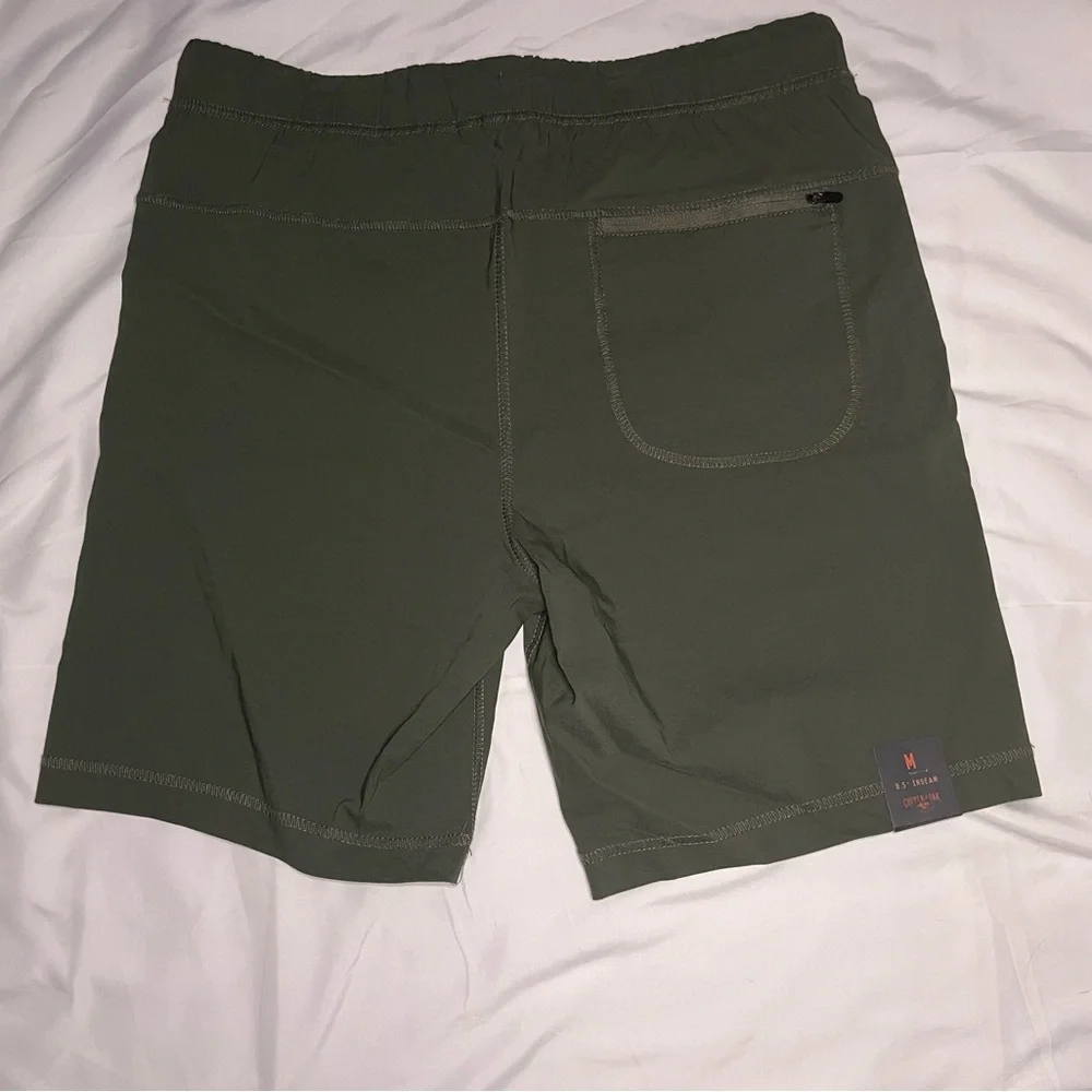 Copper & Oak Olive Swim Trunks with Drawstring Waist Men's Medium